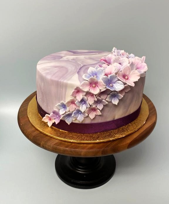 Onderzoek Dezelfde Wanten Perfect Pastry | Marble hortensia fondant taart workshop