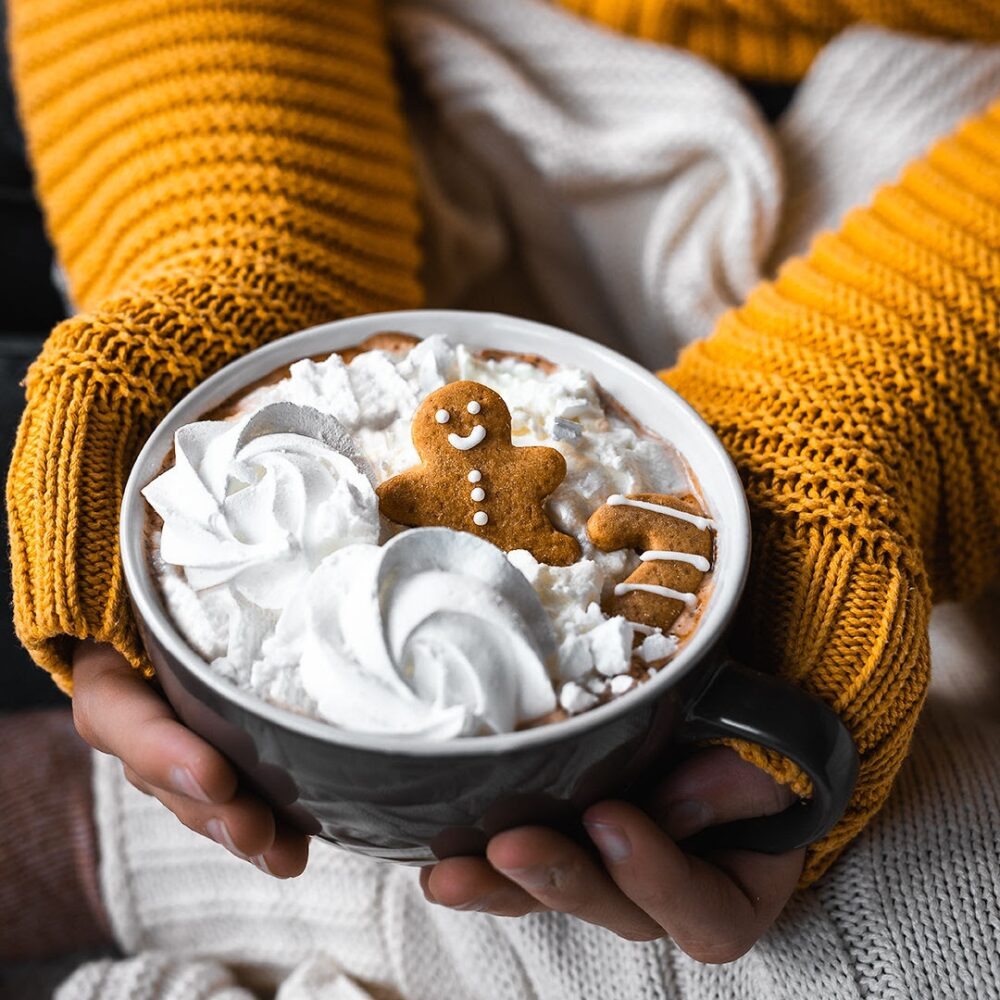 chocolade-melk-met-een-gingerbread-koek