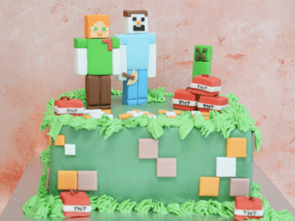 minecraft-taart-groen-poppetjes